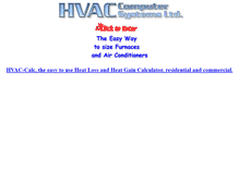 Tablet Screenshot of hvaccalc.com